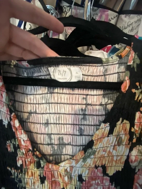 Maurice’s Brand 24/7 Women’s Spring Floral Tiered Dress in Black and Pink - Picture 4 of 4